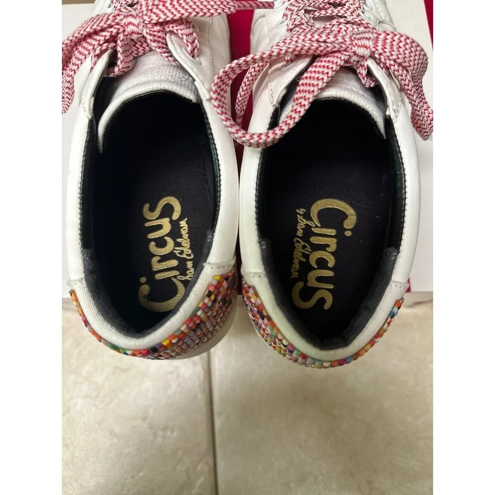Circus‎ by Sam Edelman White Beaded Heal Sneakers, Size 8.5